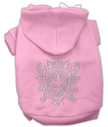 Rhinestone Fleur De Lis Shield Hoodies Pink XL (16)