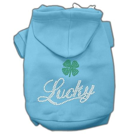 Lucky Rhinestone Hoodies Baby Blue XL (16)