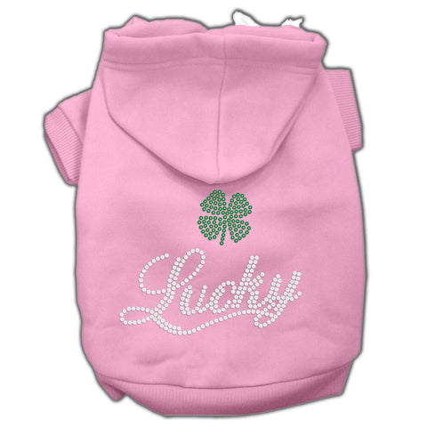 Lucky Rhinestone Hoodies Pink XL (16)