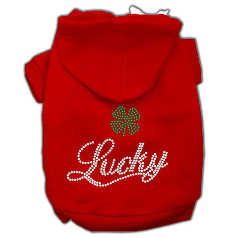 Lucky Rhinestone Hoodies Red XXL (18)