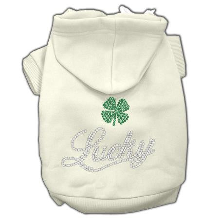 Lucky Rhinestone Hoodies Cream XXXL(20)