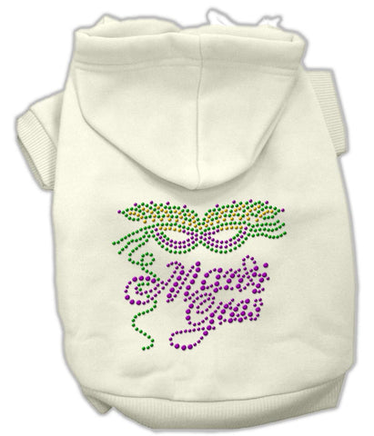 Mardi Gras Rhinestud Hoodies Cream XS (8)