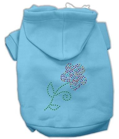 Multi-Colored Flower Rhinestone Hoodie Baby Blue XL (16)