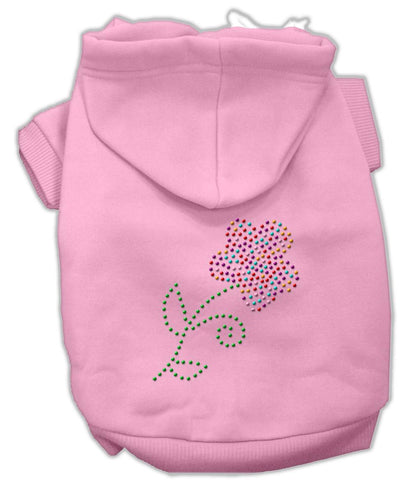 Multi-Colored Flower Rhinestone Hoodie Pink XXXL(20)