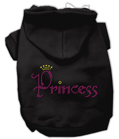 Princess Rhinestone Hoodies Black S (10)