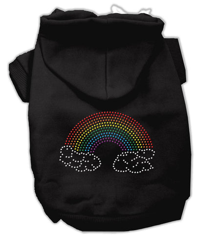 Rhinestone Rainbow Hoodies Black XS (8)