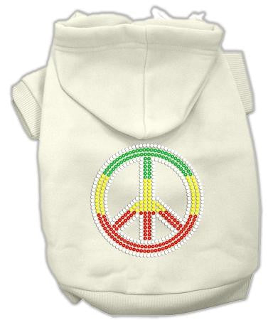 Rasta Peace Sign Hoodie Cream XS (8)