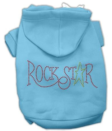 Rock Star Rhinestone Hoodies Baby Blue XXXL(20)