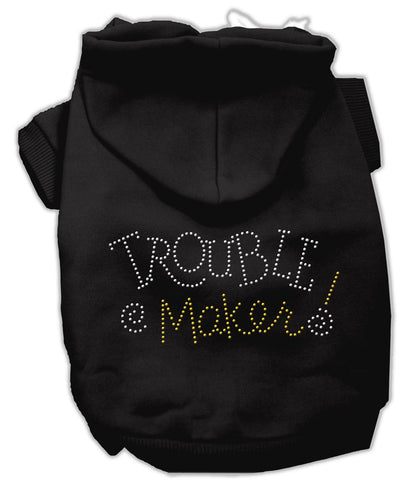 Trouble Maker Rhinestone Hoodies Black XS (8)