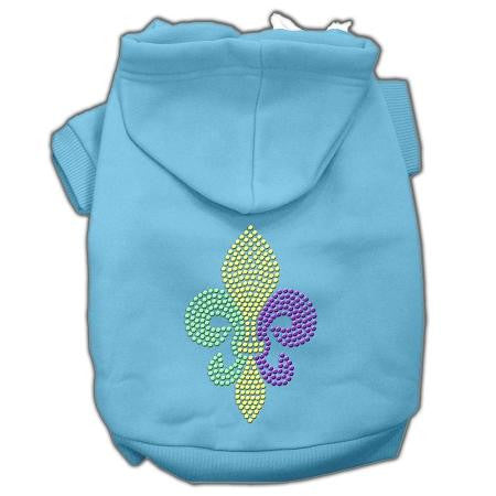 Mardi Gras Fleur De Lis Rhinestone Hoodies Baby Blue M (12)