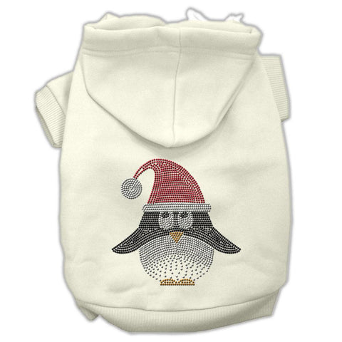 Santa Penguin Rhinestone Hoodies Cream XXL (18)