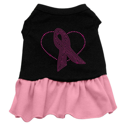 Pink Ribbon Rhinestone Dress Black with Pink Med (12)