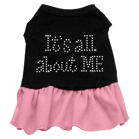 Rhinestone All About me Dress Black with Pink Lg (14)