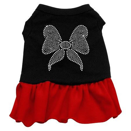 Rhinestone Bow Dresses Black with Red Lg (14)