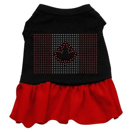 Rhinestone Canadian Flag Dress  Black with Red Lg (14)