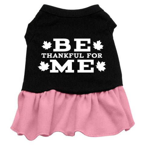 Be Thankful for Me Screen Print Dress Black with Pink XS (8)