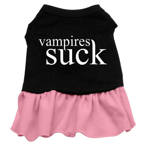 Vampires Suck Screen Print Dress Black with Pink Med (12)