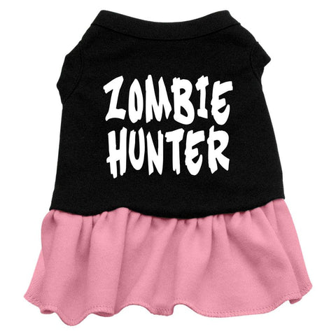 Zombie Hunter Screen Print Dress Black with Pink Lg (14)