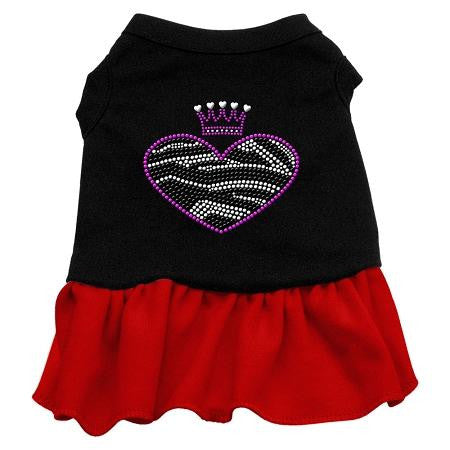 Zebra Heart Rhinestone Dress Black with Red XXXL (20)