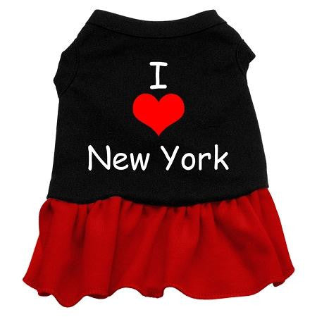 I Heart New York Screen Print Dress Black with Red Lg (14)