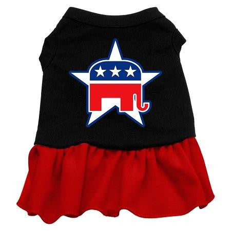 Republican Screen Print Dress Black with Red Lg (14)