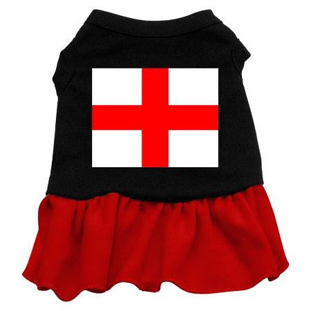 St. Georges Cross Screen Print Dress Black with Red XS (8)