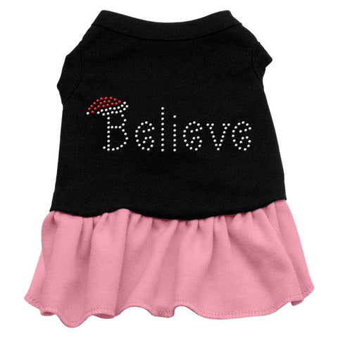 Believe Rhinestone Dress Black with Pink Sm (10)