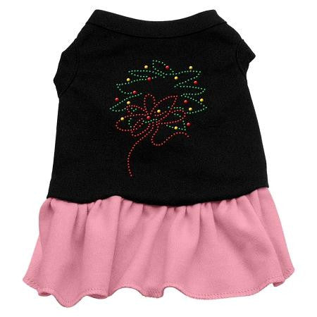 Wreath Rhinestone Dress Black with Pink Lg (14)