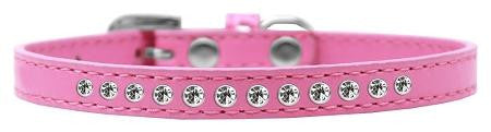 Clear Crystal Size 8 Bright Pink Puppy Collar