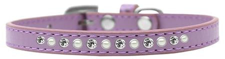 Pearl and Clear Crystal Size 14 Lavender Puppy Collar