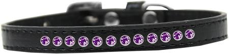 Purple Crystal Size 16 Black Puppy Collar