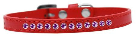 Purple Crystal Size 14 Red Puppy Collar