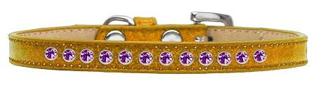 Purple Crystal Size 12 Gold Puppy Ice Cream Collar