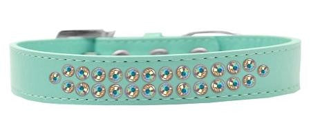 Two Row AB Crystal Size 18 Aqua Dog Collar