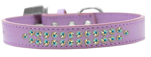 Two Row AB Crystal Size 14 Lavender Dog Collar