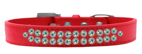 Two Row AB Crystal Size 12 Red Dog Collar