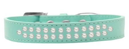 Two Row Pearl Size 12 Aqua Dog Collar