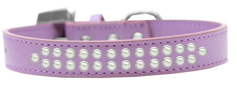 Two Row Pearl Size 18 Lavender Dog Collar