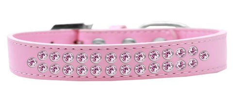 Two Row Light Pink Crystal Size 20 Light Pink Dog Collar