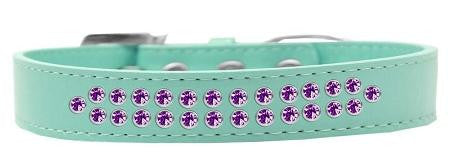 Two Row Purple Crystal Size 12 Aqua Dog Collar