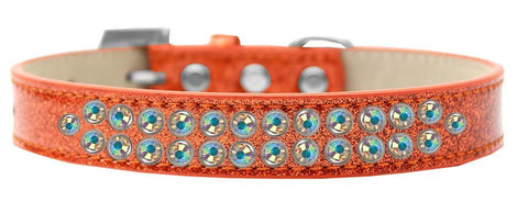 Two Row AB Crystal Size 12 Orange Ice Cream Dog Collar