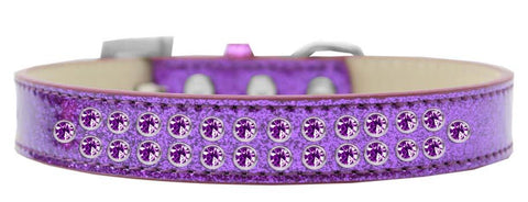 Two Row Purple Crystal Size 20 Purple Ice Cream Dog Collar