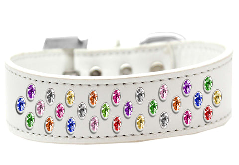 Sprinkles Dog Collar Confetti Crystals Size 16 White