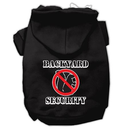 Backyard Security Screen Print Pet Hoodies Black Size L (14)