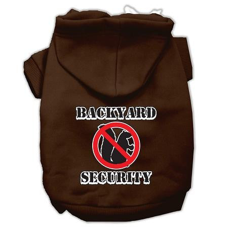 Backyard Security Screen Print Pet Hoodies Brown Size S (10)