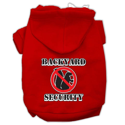 Backyard Security Screen Print Pet Hoodies Red Size XL (16)