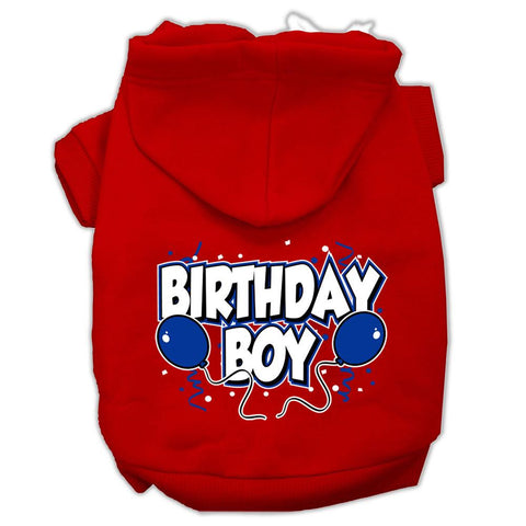 Birthday Boy Screen Print Pet Hoodies Red Size XXL (18)