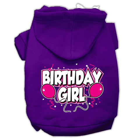 Birthday Girl Screen Print Pet Hoodies Purple Size Lg (14)