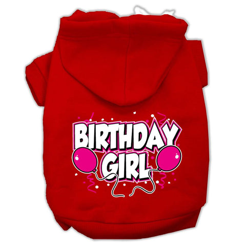 Birthday Girl Screen Print Pet Hoodies Red Size Med (12)