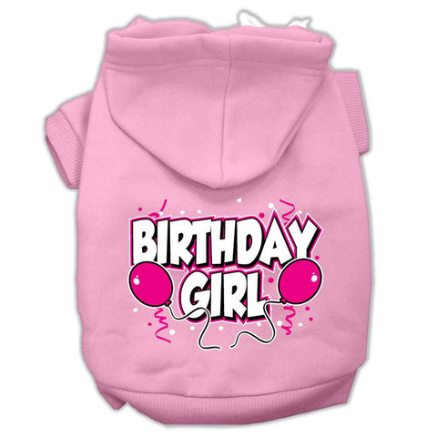 Birthday Girl Screen Print Pet Hoodies Light Pink Size XL (16)